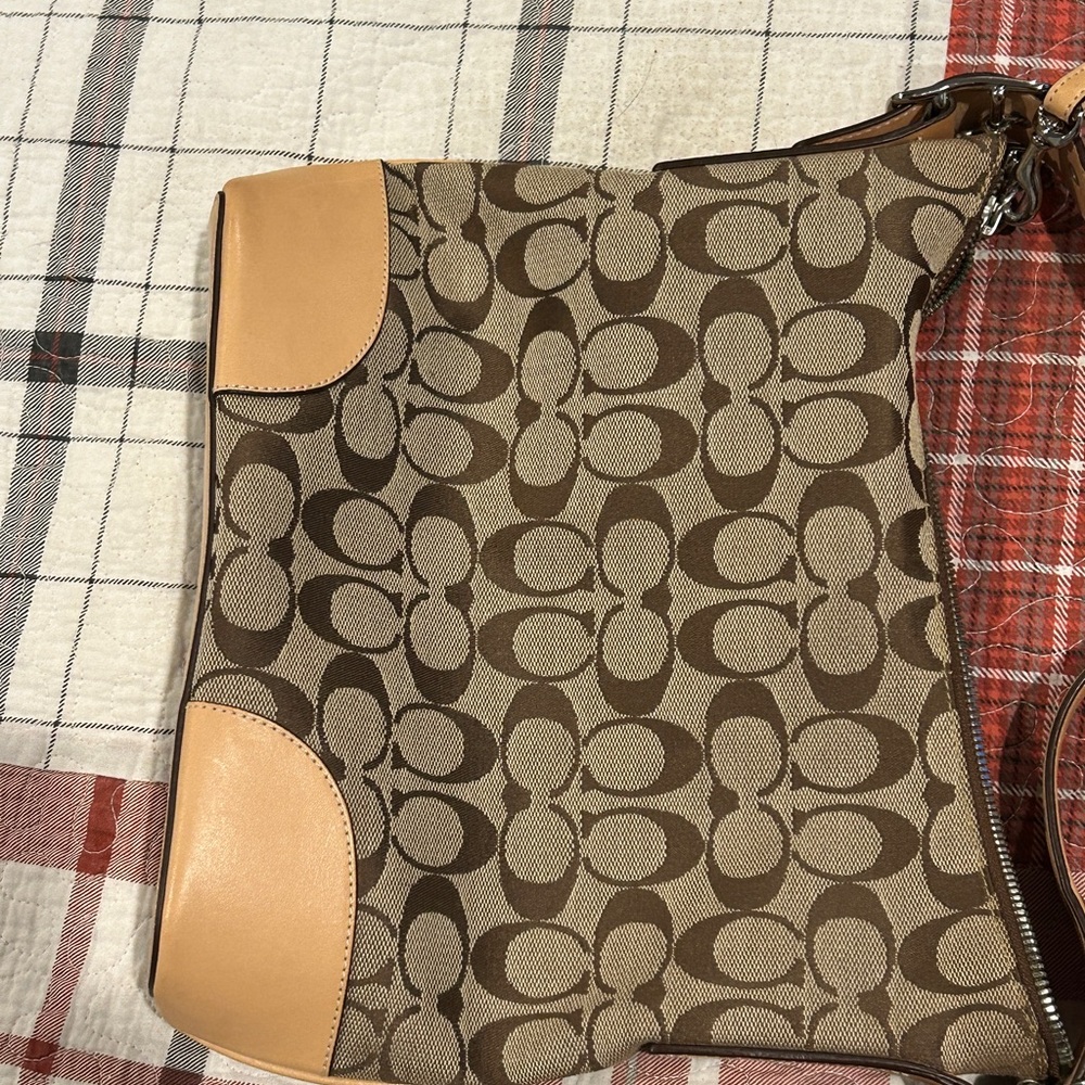 Genuine vintage COACH 6347 tan crossbody shoulder bag logo year 2003 - Picture 7 of 16